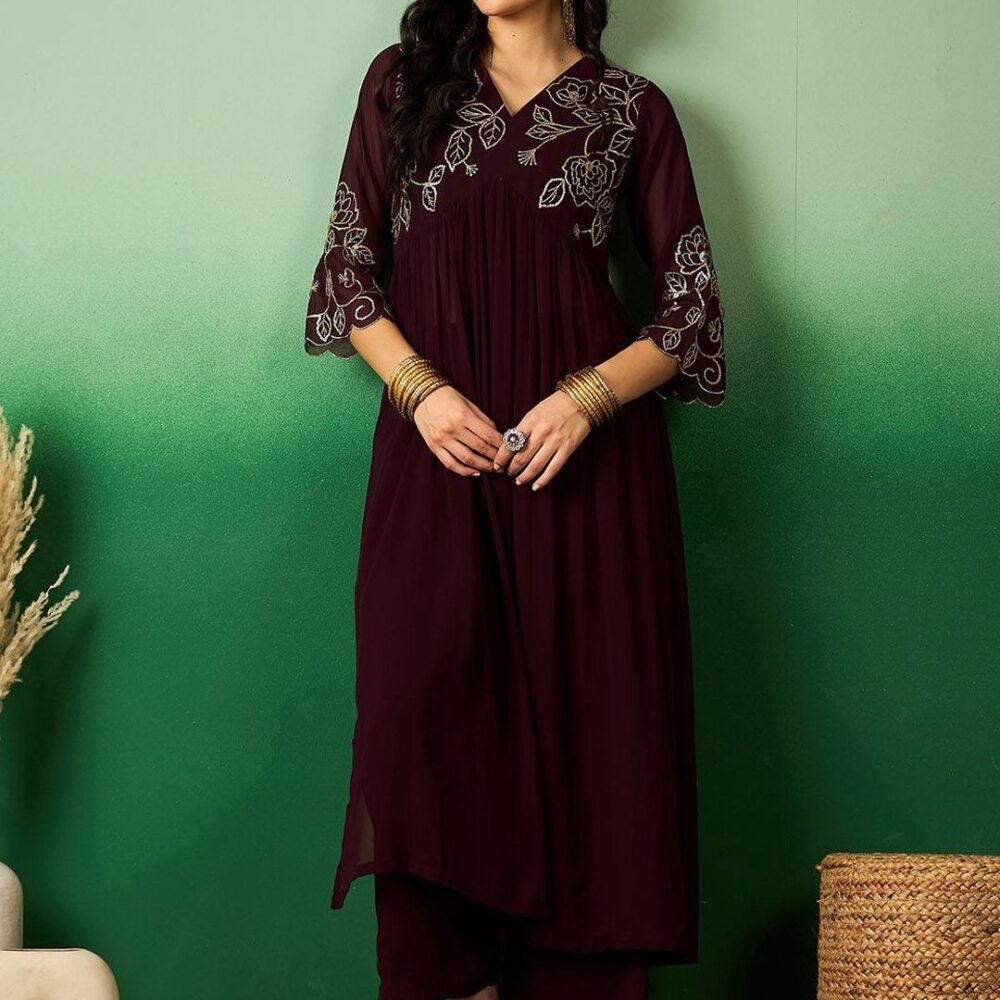 Add timeless grace to your ethnic wardrobe with this Brown & White Embroidered Kurta with Palazzos. Designed for the modern woman, this outfit blends tradition with elegance. The kurta features exquisite embroidery on a rich brown fabric, paired with classic white palazzos for a chic yet traditional appeal. Crafted with breathable, skin-friendly fabric, this set ensures comfort for long hours while keeping you stylish. Whether you’re attending festive celebrations, family gatherings, or office events, this kurta-palazzo combination offers the perfect balance of sophistication and ease. Pair it with minimal jewelry and ethnic sandals to complete your graceful look. ✨ 100 SEO Long Tail Keywords (naturally embedded) brown and white embroidered kurta with palazzos, ethnic kurta set for women, designer kurta palazzo combo, festive embroidered kurta set, stylish brown kurta with white palazzo, embroidered kurta set for weddings, breathable ethnic kurta set, elegant kurta palazzo outfit for women, casual embroidered kurta set, traditional kurta palazzo combination, cotton blend kurta with palazzos, office wear embroidered kurta set, party wear brown kurta set, comfortable ethnic wear kurta palazzo, embroidered kurta palazzo festive set, women’s kurta set for special occasions, lightweight kurta with palazzos for women, trendy embroidered kurta set online, modern kurta palazzo set for women, best embroidered kurta set for festive wear, chic kurta palazzo set for daily fashion, elegant wedding kurta with palazzos, embroidered brown kurta with white bottoms, kurta palazzo combo for ethnic events, everyday wear kurta palazzo set for women, ethnic festive wear with embroidery, women’s stylish kurta palazzo outfit, breathable cotton embroidered kurta set, classy kurta set for Indian women, embroidered festive kurta palazzo dress, brown kurta with palazzos for party, elegant ethnic outfit for women, embroidered kurta palazzo with dupatta optional, traditional embroidered kurta for women, kurta palazzo set for family gatherings, modern embroidery kurta for festivals, brown embroidered kurta palazzo suit, ethnic party wear kurta palazzo set, lightweight festive kurta for summer, women’s embroidered kurta ethnic wear, premium kurta set for wedding functions, festive embroidered kurta palazzo design, stylish casual wear kurta set, embroidered kurta palazzo daily wear, Indian ethnic wear kurta palazzo combo, elegant kurta for cultural events, classy embroidered kurta set for functions, fashionable kurta palazzo for women, brown kurta ethnic wear with white palazzos, breathable embroidered kurta palazzo outfit, designer kurta palazzo festive attire, embroidered kurta with modern palazzos, kurta set for everyday Indian women, brown ethnic embroidered kurta set, women’s festive kurta palazzo outfit, party look kurta palazzo combination, elegant embroidered kurta palazzo summer wear, lightweight casual kurta palazzo set, embroidered brown kurta wedding attire, traditional brown kurta set for women, stylish kurta palazzo with festive touch, everyday wear ethnic kurta palazzo dress, premium embroidered kurta for occasions, kurta palazzo set for ethnic gatherings, festive embroidery ethnic outfit women, elegant brown kurta palazzo daily wear, Indian festive kurta palazzo set, embroidered kurta ethnic women’s outfit, chic kurta set for special events, breathable embroidered kurta summer outfit, elegant embroidered kurta palazzo design, traditional kurta palazzo ethnic look, brown embroidered kurta festive set, women’s kurta palazzo combo for weddings, stylish kurta palazzo ethnic party wear, embroidered festive kurta palazzo dress, elegant kurta palazzo set for festivals, cotton embroidered kurta ethnic wear, modern ethnic kurta palazzo set, classy festive kurta palazzo outfit, wedding kurta set embroidered design, lightweight breathable kurta palazzo wear, everyday festive kurta palazzo set, premium designer kurta palazzo combo, chic casual kurta palazzo outfit women, stylish embroidered kurta festive look, Indian women kurta palazzo ethnic dress, trendy festive kurta palazzo ethnic set. Product Highlights Elegant brown & white embroidered kurta with palazzos Premium-quality breathable fabric for comfort Perfect for festivals, office wear & special events Exquisite embroidery for a touch of luxury Easy-to-style outfit with ethnic jewelry & sandals Variations & Uses Ideal for festive occasions, casual gatherings, office parties, and cultural events Can be styled with heels, juttis, or statement jewelry Suitable for all-day wear with breathable comfort Why Choose This Kurta Set? Blend of tradition & modern elegance Lightweight yet stylish design Budget-friendly premium ethnic wear Complete kurta-palazzo set for a ready-to-wear ethnic look Website & Ownership Available exclusively on [Your Website Name], managed by [Your Brand/Business Name], ensuring authentic ethnic wear with trusted quality.