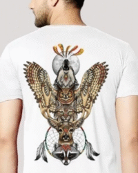 Product Details White,black and brown t-shirt for men Graphic printed Regular length Round neck Short, regular sleeves Knitted polyester fabric Size & Fit Regular Fit The model (height 6') is wearing a size M Material & Care Polyester Machine Wash