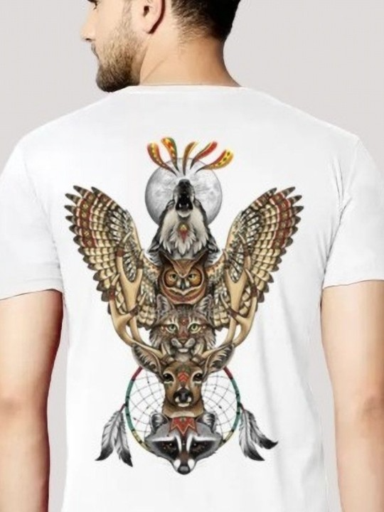imgi_85_e0YH6AAS_0874c886f64e4e079565c9868e52f099 Product Details White,black and brown t-shirt for men Graphic printed Regular length Round neck Short, regular sleeves Knitted polyester fabric Size & Fit Regular Fit The model (height 6') is wearing a size M Material & Care Polyester Machine Wash