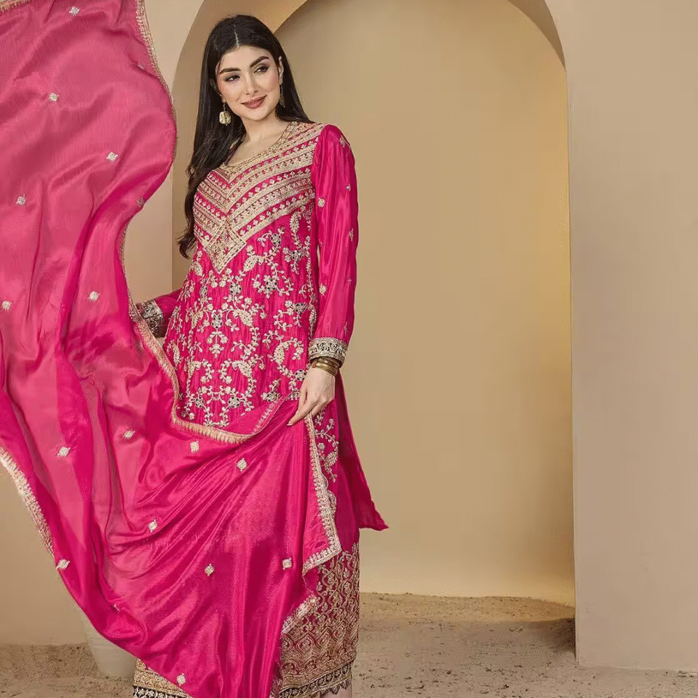 Elevate your ethnic wardrobe with the Women Embroidered Straight Kurta Suit Set, a perfect blend of traditional craftsmanship and modern design. Made with premium quality fabric, this set includes a straight-cut embroidered kurta, matching pants, and a stylish dupatta to complete the look. Whether youβre dressing up for a festive occasion, office party, wedding function, or casual outing, this embroidered kurta set ensures elegance, comfort, and versatility. Its minimal yet graceful embroidery makes it suitable for both day wear and evening functions. Ideal for women searching for: Embroidered straight kurta suit set with dupatta Party wear kurta sets for women Festive wear Indian suit sets online Comfortable ethnic wear for office & daily functions Pair it with ethnic earrings, heels, or juttis for a chic, complete look. β¨ Product Highlights β Material: Premium fabric with intricate embroidery Includes: Straight kurta, matching pants & dupatta Occasion: Office, casual, party & festive wear Style: Traditional elegance with modern simplicity Fit: Comfortable & easy to wear πΉ Variations & Uses β Available in multiple colors & embroidery patterns Suitable for festivals, pujas, weddings, office parties Can be styled with ethnic jewelry & dupattas Perfect for day-to-day wear with comfort & grace πΉ Why Choose This Suit Set β Elegant embroidered detailing Complete set with dupatta & pants Perfect balance of tradition & comfort Suitable for multiple occasions Premium quality at affordable pricing πΉ Push Offer Message β¨ Redefine elegance with our Women Embroidered Straight Kurta Suit Set β perfect for office, parties & festive occasions. Limited stock β shop now & upgrade your ethnic style! β¨