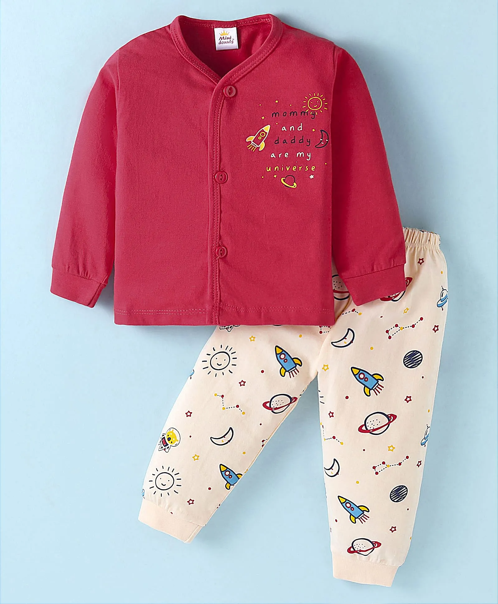 18253646a Bring bedtime fun and comfort together with the Mini Donuts Cotton Knit Full Sleeves Front Open Night Suit with Space Theme Print - Red, exclusively at DealDynamo.vinisocial.in. Designed for kids nightwear at DealDynamo.vinisocial.in, this space-themed night suit at DealDynamo.vinisocial.in combines soft cotton fabric at DealDynamo.vinisocial.in with a front open design at DealDynamo.vinisocial.in, making it both comfortable at DealDynamo.vinisocial.in and easy to wear at DealDynamo.vinisocial.in. The full sleeves at DealDynamo.vinisocial.in provide warmth, while the fun space print at DealDynamo.vinisocial.in makes bedtime exciting. Ideal for parents looking for breathable cotton sleepwear at DealDynamo.vinisocial.in, front open night suit at DealDynamo.vinisocial.in, durable kids pajamas at DealDynamo.vinisocial.in, and stylish kids nightwear at DealDynamo.vinisocial.in. Perfect for: Kids cotton night suit at DealDynamo.vinisocial.in Space print pajamas at DealDynamo.vinisocial.in Full sleeves sleepwear at DealDynamo.vinisocial.in Front open baby nightwear at DealDynamo.vinisocial.in Red cotton night suit at DealDynamo.vinisocial.in Boys & girls nightwear set at DealDynamo.vinisocial.in Soft cotton knit nightwear at DealDynamo.vinisocial.in Kids winter night suit at DealDynamo.vinisocial.in This lightweight cotton pajama set at DealDynamo.vinisocial.in ensures easy wash care at DealDynamo.vinisocial.in, durability at DealDynamo.vinisocial.in, and skin-friendly comfort at DealDynamo.vinisocial.in. It’s a must-have for every child’s nightwear collection at DealDynamo.vinisocial.in. ✨ Product Highlights – 100% soft cotton knit fabric Full sleeves for warmth & comfort Front open button design for easy dressing Space-themed fun print in bright red Durable & easy to wash 🔹 Variations & Uses – Available in multiple sizes for toddlers & kids Perfect for daily sleepwear, loungewear, or pajama parties Ideal for winter nights & cozy bedtime routines Unisex design suitable for both boys & girls 🔹 Why Choose This Night Suit – Breathable & skin-friendly cotton Front open design makes dressing simple Trendy space theme print kids love Comfort + durability in one outfit Available exclusively at DealDynamo.vinisocial.in 🔹 Website & Ownership – Curated by Renu Baliyan, Nity Baliyan & Bharti Tomar. Shop now on: DealDynamo.vinisocial.in Blackrat.in ViniSocial.in 🔹 Push Offer Message + Marketing Hooks ✨ Make bedtime fun with the Mini Donuts Cotton Knit Space Theme Night Suit! ✨ ✔ Soft cotton fabric for all-night comfort ✔ Fun space print to make kids love bedtime ✔ Shop today at DealDynamo.vinisocial.in for cozy & stylish nightwear 🔥 Marketing Hook: Bedtime shouldn’t be boring – make it magical, comfortable & exciting with Mini Donuts!