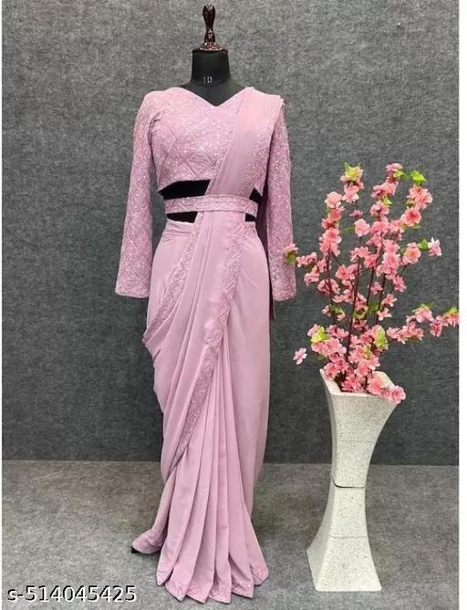 β¨ Step into the charm of Bollywood with this Solid Embroidery Work Georgette Saree, designed to make you the center of attention at every occasion. Crafted from lightweight premium georgette fabric, it offers a perfect balance of comfort and elegance, while the intricate embroidery work adds a touch of sophistication and luxury. Whether itβs a wedding, festival, party, or special evening, this saree guarantees you a celebrity-inspired look that turns heads instantly. Pair it with dazzling jewelry and heels to complete your Bollywood diva style. βοΈ Fabric: Soft & flowy Georgette β easy to drape & carry βοΈ Work: Detailed Embroidery for a classy, rich finish βοΈ Style: Inspired by Bollywood glamour βοΈ Occasions: Weddings, parties, receptions, festive events βοΈ Care: Dry clean recommended to maintain shine & texture β¨ Donβt just wear a saree β wear a statement of style, grace, and Bollywood charm. π Order now and bring home this glamorous saree that makes every occasion unforgettable!