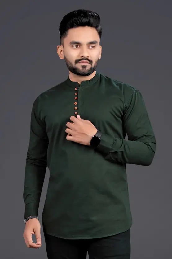 Step into comfort and elegance with this Menβs Solid Pure Cotton Straight Kurta (Dark Green) β designed for those who value both style and tradition. Made from 100% breathable pure cotton, this kurta offers unmatched comfort for all-day wear, making it perfect for festivals, weddings, family gatherings, or casual outings. The straight-fit design gives a modern yet ethnic look, while the dark green shade adds a touch of sophistication. Pair it with white pajamas, churidar, or denim jeans to create versatile looks for every occasion. This kurta is a must-have for men searching for: Pure cotton kurta for men dark green Straight-fit ethnic kurta for festivals & casual wear Menβs cotton kurta for wedding & puja Breathable daily wear kurta in solid color Best ethnic kurta for men online β¨ Product Highlights β Material: 100% Pure Cotton (breathable & skin-friendly) Color: Dark Green (solid, elegant finish) Fit: Straight-cut design for comfort & style Occasion: Ideal for casual wear, weddings, festivals & parties Care: Easy hand-wash / machine-wash fabric πΉ Variations & Uses β Pair with white pajama/churidar for ethnic occasions Team with jeans or trousers for a fusion look Available in multiple solid colors (varies by stock) Suitable for college, office parties, traditional events & daily wear πΉ Why Choose This Kurta β Pure cotton fabric β breathable & skin-friendly Versatile styling β ethnic + casual look in one Dark green color β stylish & evergreen shade Lightweight & comfortable β perfect for long wear Easy to maintain β washable & durable fabric πΉ Website & Ownership β This product is curated by Renu Baliyan, Nity Baliyan & Bharti Tomar, bringing you authentic, stylish & affordable ethnic wear for men. πΉ Push Offer Message β π Tradition Meets Comfort π Shop the Menβs Solid Pure Cotton Straight Kurta (Dark Green) today β Elegant, breathable & versatile for all occasions. Limited stock β Order Now!