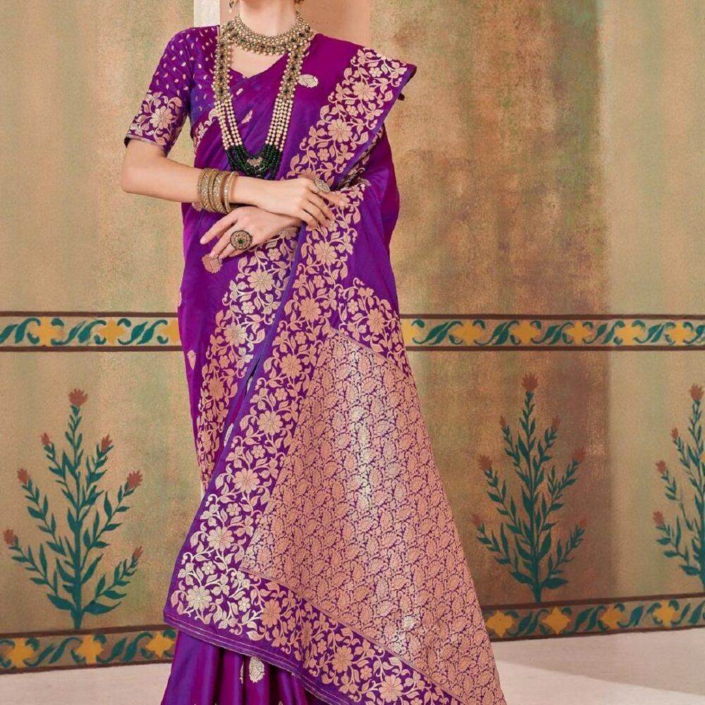 Product Details Saree Fabric : Pure Silk, Blouse Fabric : Pure Silk | Saree Pattern : Embellished, Saree Color : Blue | Wash Care : Dry Clean | Occasion : Wedding, Festival, Party, Casual Size & Fit Saree Length : 5.5 Meter, Blouse Piece Length : 0.8 Meter, Width 1.05 Meter (Approx) Material & Care Silk Blend Dry Clean