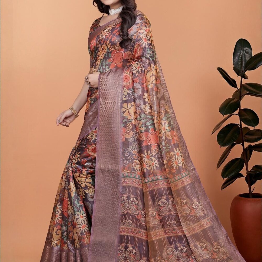 Product Details Women Blue Ethnic Motifs Zari Silk Blend Banarasi Saree With Blouse Piece Size & Fit Length: 5.5 metres plus 0.8 metre blouse piece Width: 1.06 metres (approx.) Material & Care fabric offers a luxurious feel with a smooth texture and a subtle sheen. The durability and comfort of blended fibers, making it lightweight, breathable, and easy to drape. This material ensures a refined look while maintaining ease of maintenance and wearability for various occasions.