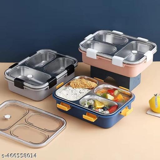 Carry your meals with style and convenience with the 3 Compartment Stainless Steel Lunch Box (750ml, Blue). Designed for kids, school-goers, office professionals, and adults, this leak-proof tiffin box ensures your food stays fresh, hygienic, and spill-free throughout the day. Made from premium quality stainless steel with a sturdy outer body, this lunch box features 3 separate compartments to keep your meals well-organized without mixing flavors. The airtight, leak-proof lid locks in freshness, making it perfect for curries, rice, sabzi, roti, salads, and snacks. Its compact and lightweight design makes it easy to carry in school bags, office briefcases, and travel backpacks. The 750ml capacity ensures the right portion for kids and adults alike. Plus, you get a free spoon included inside for extra convenience. This lunch box is an ideal choice for those searching for: Leak-proof stainless steel lunch box with 3 compartments Durable office lunch box for men & women Kids stainless steel school tiffin with spoon Compact travel lunch box with partitions Portable 750ml stainless steel lunch box in blue color ✨ Product Highlights – Material: Premium Stainless Steel with Durable Outer Shell Capacity: 750ml (Pack of 1) Design: 3 Separate Compartments + 1 Free Spoon Leak-Proof & Airtight: Keeps food fresh, no spills Color: Stylish Blue Portable & Lightweight: Easy to carry for kids & adults 🔹 Variations & Uses – Perfect for school kids, office professionals, college students & travel. Can store rice, chapati, sabzi, curry, salad, fruits, and snacks. Great for portion control & meal prep. Available in multiple colors & capacities. 🔹 Why Choose This Lunch Box – Leak-proof stainless steel build ensures hygiene & durability. 3 compartments for organized meals. Compact, lightweight & portable design. Free spoon included for convenience. Perfect for daily use – school, office, college & home. 🔹 Website & Ownership – Brought to you by Renu Baliyan, Nity Baliyan, and Bharti Tomar, offering durable, safe & affordable stainless steel lunch solutions for families, kids & professionals. 🔹 Push Offer Message – 🥗 Fresh, Healthy & Hassle-Free Meals! 🥗 Get the 3 Compartment Stainless Steel Lunch Box (750ml, Blue) with Free Spoon today – Leak-proof, durable & stylish. Perfect for school kids & office use. Limited Stock – Order Now!