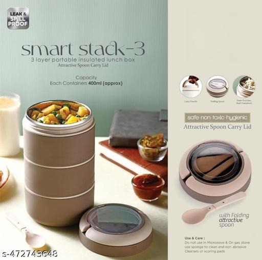 Upgrade your lunch experience with the Smart Stack 3 Layer Insulated Lunch Box (1200ml) – a modern, stylish, and practical choice for office professionals, school kids, and travel enthusiasts. Designed with 3 stackable layers, this lunch box allows you to pack a complete meal with multiple dishes while keeping everything fresh, warm, and spill-free. Crafted with high-quality food-grade materials, this BPA-free insulated lunch box is 100% leak-proof & airtight, ensuring your curries, gravies, and dry snacks stay separate and intact. The thermal insulation technology helps retain heat for hours, making it the perfect companion for long workdays, school hours, or journeys. Its compact, stackable design saves space in your bag, and the built-in spoon adds convenience on the go. With a total capacity of 1200ml, it’s the ideal tiffin for balanced meals, portion control, and meal prep. This lunch box is the best choice for people looking for: 3 layer insulated lunch box for office men & women Leak-proof & airtight tiffin box for school kids BPA-free insulated lunch box with built-in spoon Travel-friendly thermal tiffin for hot meals Portable stackable lunch box for daily use ✨ Product Highlights – Material: BPA-Free, Food-Grade Plastic + Stainless Steel Inner Layers Capacity: 1200ml (3 Layers) Insulated Design: Keeps food warm & fresh for hours Leak-Proof & Airtight: Prevents spills & mixing of flavors Built-in Spoon: Convenience on the go Compact & Lightweight: Easy to carry for office, school & travel 🔹 Variations & Uses – Perfect for office lunches, school tiffins, travel meals, and picnics. Ideal for rice, chapati, dal, curry, sabzi, and snacks. Available in multiple colors & sizes. Great for meal prepping & portion control. 🔹 Why Choose This Lunch Box – 3-layer stackable design for complete meals. Insulated & airtight – keeps food warm, safe & spill-free. Lightweight & portable – fits easily in bags. Eco-friendly & reusable alternative to disposable boxes. Durable design with built-in spoon for convenience. 🔹 Website & Ownership – This lunch box is presented by Renu Baliyan, Nity Baliyan, and Bharti Tomar, offering smart, durable, and affordable food storage solutions for every household. 🔹 Push Offer Message – 🍱 Eat Fresh, Anywhere! 🍱 Order the Smart Stack 3 Layer Insulated Lunch Box (1200ml) today – Leak-proof, stylish & travel-friendly. Comes with a built-in spoon. Limited stock – Grab Yours Now!