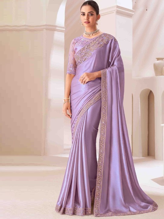 Elegant Embellished Embroidered Pure Georgette Saree with premium fabric, detailed embroidery & sequins. Perfect for weddings, parties & festive looks.