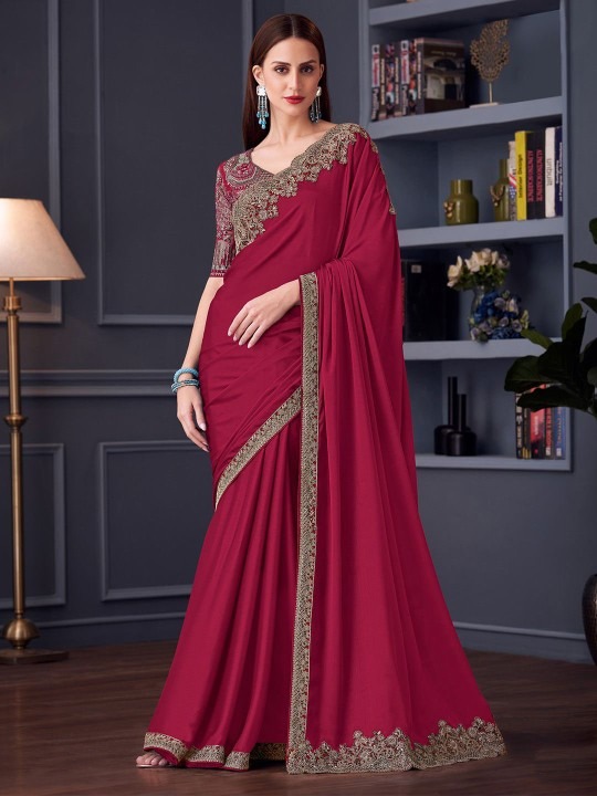 Elevate your ethnic look with a Branded Poly Chiffon Saree. Crafted for comfort and style, it offers a lightweight drape, vibrant colors, and a timeless elegant appeal.
