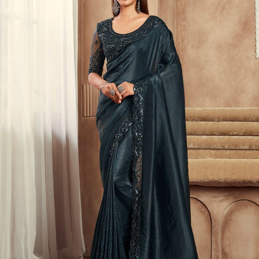 Embellished Sequinned Satin Saree, Sequin Satin Saree, Party Wear Satin Saree, Reception Wear Saree, Designer Saree Online, Bollywood Style Saree, Satin Saree with Sequins, Cocktail Saree, Festive Saree, Satin Saree Party Wear, Evening Saree, Glamorous Saree 2025, Satin Saree Online Shopping, Stylish Saree for Parties, Sequinned Saree India, Premium Satin Saree, Wedding Guest Saree, Saree for Reception Night, Luxury Satin Saree Online, Trending Saree Collection 2025 β
 Big Product Description β¨ Add a touch of glamour to your wardrobe with our Embellished Sequinned Satin Saree, designed for women who love to sparkle at every occasion. Crafted from luxurious satin fabric, this saree drapes effortlessly while the delicate sequin embellishments give it a dazzling finish. The smooth, shiny satin texture paired with all-over sequins or highlighted borders makes it a show-stopping choice for cocktail parties, receptions, festive celebrations, weddings, and evening events. Whether you want a bold Bollywood-inspired look or an elegant party vibe, this saree is sure to make heads turn. πΈ Key Highlights βοΈ Fabric: Premium Satin β soft, glossy & smooth βοΈ Work: Hand-embellished sequins with fine detailing βοΈ Style: Modern glamour with a chic drape βοΈ Occasions: Party wear, reception saree, cocktail nights, festive gatherings βοΈ Care: Dry clean recommended to preserve shine & sequin work π Why Choose This Saree? Perfect for night parties, receptions & fashion events Lightweight satin fabric with glamorous sequin shine A modern Bollywood-style saree for stylish women Easy to pair with statement jewelry & high heels A trending 2025 saree collection must-have π SEO Keyword Expansion (Keyword Rich Integration) This Embellished Sequinned Satin Saree is ideal for women looking for party wear sarees, sequin sarees online, designer satin sarees, Bollywood-style party sarees, luxury satin sarees, cocktail wear sarees, evening wear sarees, festive sarees 2025, satin sarees with sequin borders, premium reception sarees, and glamorous wedding guest sarees. From cocktail parties, evening receptions, Diwali parties, engagement nights, New Year events, and anniversary celebrations, this saree ensures you shine wherever you go. β
 Website Ownership (Professional Mention) This saree is featured on our platform, proudly owned and managed by Renu Baliyan, Nity Baliyan, and Bharti Tomar.