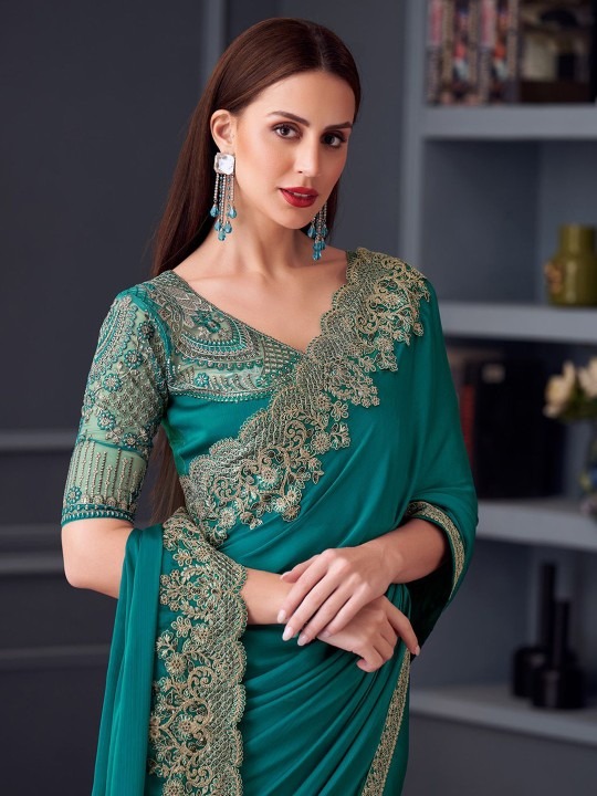 Elevate your ethnic look with a Branded Poly Chiffon Saree. Crafted for comfort and style, it offers a lightweight drape, vibrant colors, and a timeless elegant appeal.