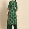 imgi_95_f8936c69-83fb-4520-b20c-dc3826eb24b41638450020675-Anouk-Women-Kurta-Sets-9601638450020165-6 Product Details  Green printed Kurta with Palazzos Kurta design: Ethnic motifs printed Straight shape Regular style Round neck, three-quarter regular sleeves Sequinned detail Calf length with straight hem Polyester machine weave fabric Palazzos design: Solid Palazzos Partially elasticated waistband Slip-on closure Size & Fit The model (height 5'8) is wearing a size S Material & Care Top fabric: Polyester Bottom fabric: Polyester Machine wash    Size To Fit Bust (in) Front Length (in) To Fit Waist (in) Inseam Length (in) XS 32.0 46.0 26.0 27.0 S 34.0 46.0 28.0 27.0