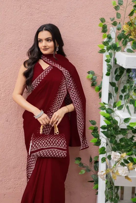 Embellished Bollywood Chiffon Saree, Maroon Chiffon Saree, Bollywood Saree Online, Chiffon Party Saree, Wedding Wear Chiffon Saree, Embellished Bollywood Saree, Maroon Embroidery Saree, Lightweight Bollywood Saree, Buy Bollywood Chiffon Saree Online πΉ Big Product Description β dealdynamo.vinisocial.in The Embellished Bollywood Chiffon Saree (Maroon) is a true epitome of glamour, grace, and timeless elegance. Made from premium chiffon fabric, this saree is lightweight, breathable, and easy to drape, giving you a stunning Bollywood-inspired flow. The rich maroon shade symbolizes power, beauty, and royalty, making it perfect for weddings, receptions, cocktail parties, and festive occasions. Its delicate embellished work sparkles beautifully under light, ensuring that you stand out at every event with effortless charm. Exclusively listed at dealdynamo.vinisocial.in , this saree is managed under the ownership of Renu Baliyan, Nity Baliyan & Bharti Tomar, ensuring authenticity, trust, and SEO-rich visibility for ethnic fashion lovers. Pair it with golden jewelry, statement heels, and a designer clutch for a red-carpet Bollywood look. This saree is perfect for women who love classic glamour with modern elegance. β¨ Product Highlights β Fabric: Premium Chiffon β soft & flowy Design: Embellished Bollywood-style detailing Color: Rich Maroon for regal elegance Occasion: Wedding, Reception, Party & Festive Wear Comfort: Lightweight, breathable & easy to drape Exclusivity: Available only at dealdynamo.vinisocial.in πΉ Variations & Uses β Wedding Saree β For bridesmaids & guests Party Wear Saree β Perfect for receptions, cocktail parties & evening events Festive Saree β Diwali, Eid, Karva Chauth & more Daily Premium Saree β Lightweight chiffon with subtle glam Available in other Bollywood shades like Green, Blue, Black & Red on dealdynamo.vinisocial.in πΉ Why Choose This Saree β Bollywood-inspired embellished detailing Maroon chiffon elegance for royal appeal Lightweight comfort with premium drape Perfect for parties, weddings & festive events Trusted ownership: Renu Baliyan, Nity Baliyan & Bharti Tomar πΉ Website & Ownership β The Embellished Bollywood Chiffon Saree (Maroon) is exclusively available on dealdynamo.vinisocial.in . Managed by Renu Baliyan, Nity Baliyan & Bharti Tomar, ensuring authentic products, SEO-driven visibility & customer trust.