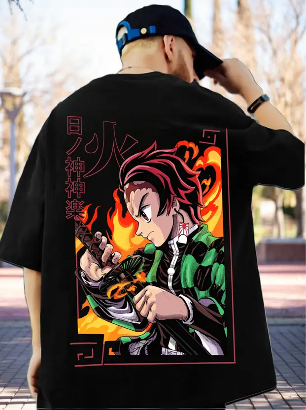 m-anime-90-s-oversize-black-tshirt-zentik-original-imah5p827k6x27rd Shop Men Printed Round Neck Cotton Blend Black T-Shirt at Deal Dynamo. Stylish, comfy, and perfect for casual, daily, and summer wear.